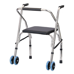 Canyu Walking Aid With Seat And Wheels Thickened Stainless Steel For Elderly Training Walker - Product Image 1