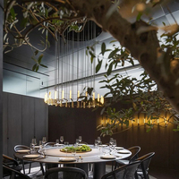 Grand lustre en cristal de luxe nordique plafonnier restaurant lustre moderne lampe