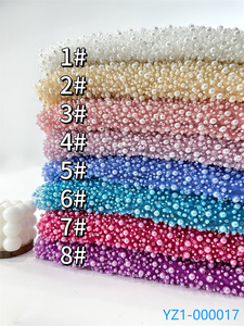 2024 YZ thêu thiết kế phổ biến Phi trắng đính cườm vải 100% polyester sang trọng nặng đính cườm ren vải cho Bridal Dress - Product Image 6