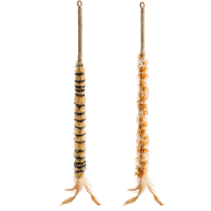 Bâton de chatouillage pour <span class=keywords><strong>chat</strong></span> en plumes de poulet simulées, avec manche en corde de chanvre, résistant aux griffures et aux morsures - Product Image 5