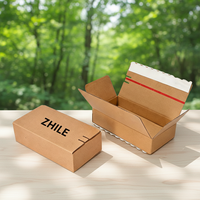Boîte d'expédition personnalisée avec fermeture éclair, en carton ondulé recyclable, avec impression de logo, emballage facile à ouvrir pour le commerce électronique en gros