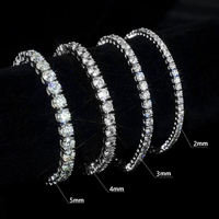 SMON01 Cadena de tenis de plata 925 con diamantes de moissanita VVS de 2MM 3MM 4MM 5MM, collar y pulsera para hombre y mujer, joyería Hiphop