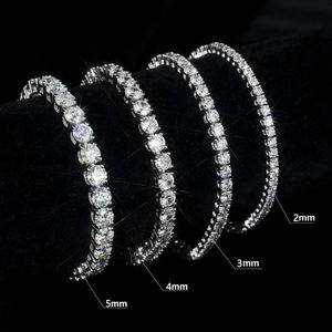 SMON01 925 실버 그레이 VVS 모이사나이트 다이아몬드 테니스 체인 2MM 3MM 4MM 5MM 목걸이 팔찌 남녀 힙합 주얼리 - Product Image 5