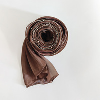 Zifeng OEM Nouveau Luxe Malaisie Crêpe Solide Foulard Chaîne Brillant Satin Soie Hijab