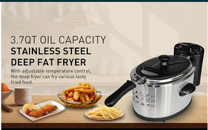 Appareil de cuisine, <span class=keywords><strong>friteuse</strong></span> électrique en acier inoxydable de 3,5 L avec panier, protection contre la surchauffe et contrôle de la température pour un usage domestique - Product Image 3