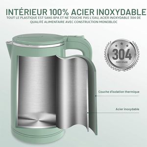 High-quality Cordless Double-walled 1800W 2.0L Electric <b>Kettle</b> Plastic Smart Design Multi-<b>temperature</b> <b>Control</b> Automatic Shut-off - Product Image 2