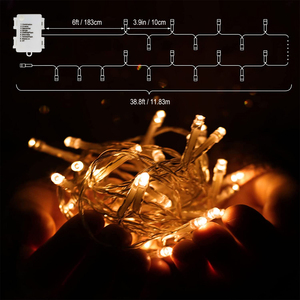 F5 LED Ánh Sáng Chuỗi Lễ hội Trắng Ấm Cây Giáng Sinh Và Năm Mới Trang Trí Không Thấm Nước Chuỗi Đèn Cho Các Ngày Lễ - Product Image 4