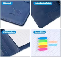 Porte-documents professionnel A5 A6 avec anneaux, en cuir, avec pochettes, classeurs métalliques, poche pratique, sac pour documents, V-ding
