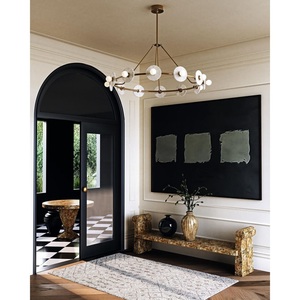 Lámpara de Techo de Mármol Negro de Lujo para Pasillo, Comedor, Interior, Control Remoto, LED, Alabastro Español, Redonda, Colgante - Product Image 2