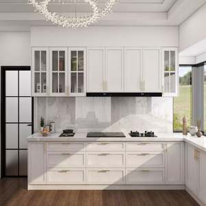 European Modern Island <b>Kitchen</b> Cabinets Style Plywood Wall Cabinet Pantry Cabinet Wooden Designs Customize Villa <b>Kitchen</b> - Product Image 4