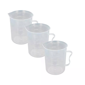 Labor Chemisch abgestufte Messbecher 100ml 250ml 500ml 1000ml Plastik becher ohne Griff - Product Image 4