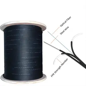 High Quality Outdoor Drop Cable 1 core 2 Core 4 Core FRP Strength Member Fiber Optic FTTH Drop Cable