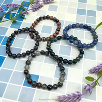 Vente en gros cristal naturel quartz rose 8mm bracelets à facettes cristal artisanat polyèdre mélange élastique chaîne Bracelet pour femme cadeau
