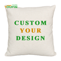 Vente en gros de housse de coussin 40x40cm coton lin taie d'oreiller tricotée unie ébauches pour la maison hôtel oreiller à sublimation