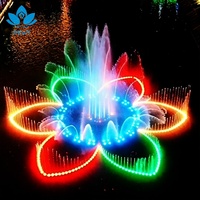 Fontaine interactive musicale extérieure commerciale DEWY en laiton moderne pour place publique, avec fonctions ludiques pour enfants