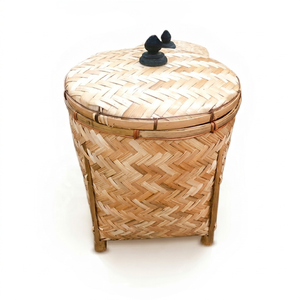 Juego de 3 Cestas de Bambú Ecológicas Hechas a Mano en Vietnam, Cesto de Almacenamiento Multifuncional, Organizador de Botellas de Especias - Product Image 1