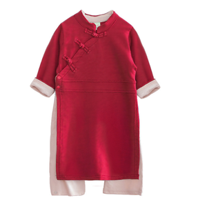 Eco party <span class=keywords><strong>New</strong></span> <span class=keywords><strong>Chinese</strong></span> Hanfu für Baby Kids <span class=keywords><strong>Boys</strong></span> Chinesisches Neujahrs outfit Rot Traditionelle Kleidung Kung Fu Geburtstags geschenk - Product Image 4