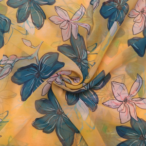 Elegante tela de gasa con estampado digital con patrones Jacquard y diseño de sarga para ropa personalizada y soluciones de moda a medida - Product Image 1