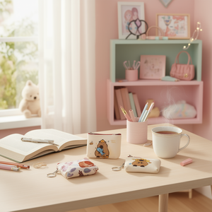 กระเป๋าใส่เหรียญคาปิบาร่าน่ารัก 11.5x9 ซม. กระเป๋าสตางค์ผ้าแคนวาสมีซิป พวงกุญแจการ์ตูน สำหรับเด็กผู้หญิง ผู้หญิง ขนาดเล็ก พกพาสะดวก - Product Image 3