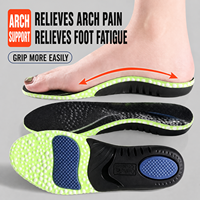Semelles intérieures respirantes en fibre maillée avec support de voûte plantaire 3D en TPU, anti-torsion, talon et avant-pied en gel, absorption des chocs, pour soulager les pieds