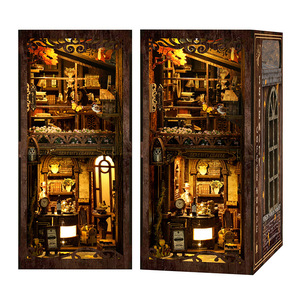 Modèle 3D en bois à assembler pour adolescents, support de livre DIY, café tranquille, 230x180x110mm, jouet artisanal - Product Image 1