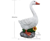 Statue d'oie blanche en résine décoration de patio de pelouse de jardin artisanat en résine