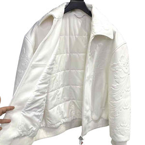 Giacca da Uomo Varsity <span class=keywords><strong>College</strong></span> Letterman di Lusso Personalizzata in Vera Pelle Impermeabile Nera con Stampa a Rilievo - Product Image 3