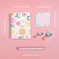Kit de papelería para niños y niñas, suministros escolares con Cuaderno, notas adhesivas, Clips para bolígrafos