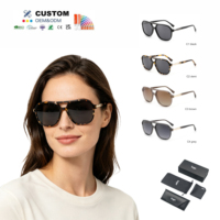 Lunettes de soleil rétro tendance à double pont pour femmes et hommes, monture rectangulaire en acétate, verres polarisés, idéales pour les voyages, le quotidien et la ville