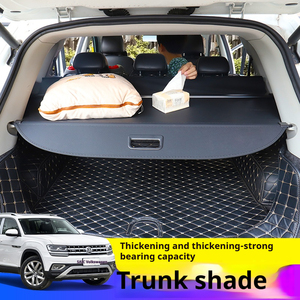 Cubierta retráctil para maletero VW Tiguan Teramont Atlas Touran Tayron Touareg 2002-2025, accesorios interiores de cuero para automóvil - Product Image 2