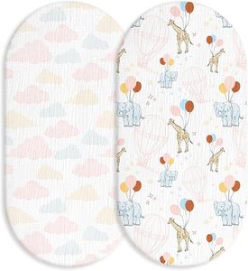 100% di cotone mussola Premium culla per bambini 2 pezzi Set morbido e traspirante nuvola pastello giraffa elefante palloncino per neonato biancheria da letto - Product Image 1