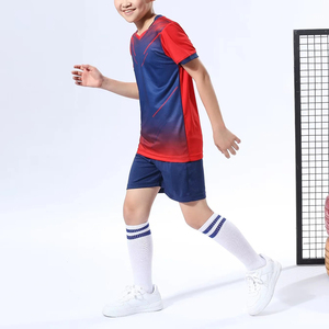 Maillot de football respirant en polyester 2026 avec logo personnalisé pour homme, kits de maillots de football à impression numérique, short imprimé bleu foncé - Product Image 2