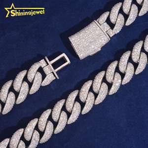 Cadena de 23 mm de gran tamaño, de plata de ley 925 maciza, joyería hip hop para hombre, collar con incrustaciones de moissanita, cadena cubana. - Product Image 4