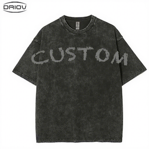 Venta al por mayor hombres <span class=keywords><strong>Casual</strong></span> Vintage algodón camisetas verano personalizado impreso en blanco ropa de calle <span class=keywords><strong>manga</strong></span> <span class=keywords><strong>corta</strong></span> 260 gramos lavado camiseta - Product Image 1
