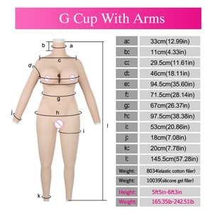 Prótesis de Senos de Silicona Copa G, Traje de Cuerpo con Vagina, Pechos Falsos para Cosplay, Travesti, Transexual, Transgénero, Copa <span class=keywords><strong>H</strong></span> - Product Image 4