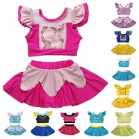 Vente en gros d'usine, bikini Elsa Anna pour bébés filles, vêtements de plage princesse, maillot de bain une pièce découpé, maillot de bain pour filles