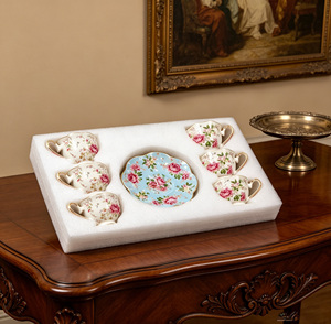 Luxury Modern Porcelain Coffee & <b>Tea</b> <b>Set</b> 6-Piece Eco-Friendly <b>Party</b> Home Decor - Product Image 1