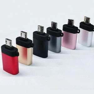 Adaptador OTG Micro <span class=keywords><strong>a</strong></span> <span class=keywords><strong>USB</strong></span> Aleación de aluminio Micro <span class=keywords><strong>USB</strong></span> macho <span class=keywords><strong>a</strong></span> <span class=keywords><strong>USB</strong></span> adaptador hembra para Android Smartphone/Mesa Uso del teléfono móvil - Product Image 2