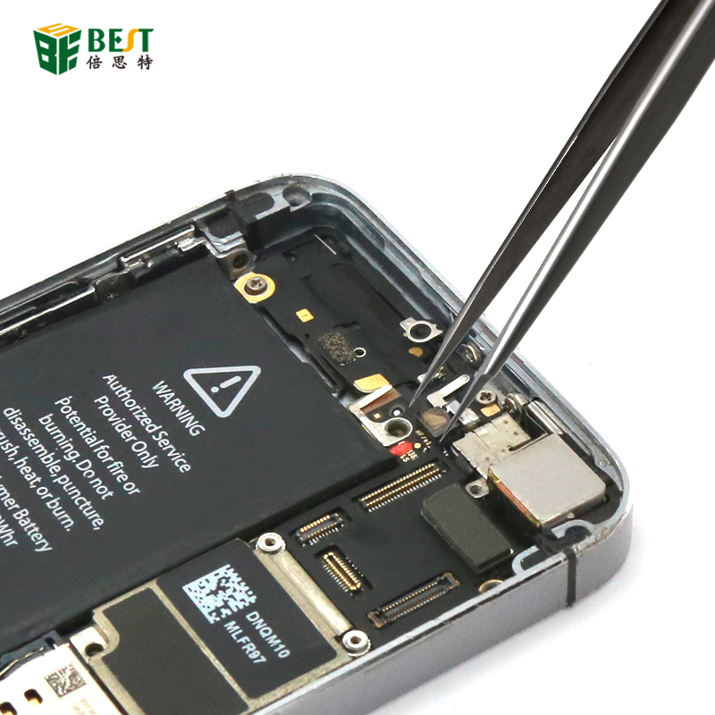 Precision Anti-Static Stainless Steel Tweezers Set Electronics DIY Handy Phone Repair Hand Tools Industrial Curved Straight Tips · image 4