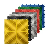 Dalles de sol de garage modernes en plastique PP à emboîtement, antidérapantes, robustes, pour entrepôt, avec design graphique pour usage intérieur