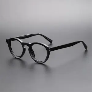 批发廉价定制标志复古椭圆形眼镜女士高品质电脑圆形眼镜架男士光学眼镜