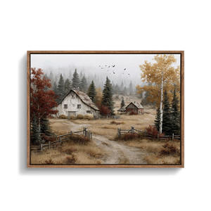 Immagini rustiche della foresta <span class=keywords><strong>dipinti</strong></span> di arte della parete della natura selvaggia retrò Vintage immagini incorniciate pittura paesaggistica rustica di arte della parete della fattoria - Product Image 1