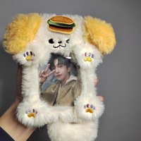 Porte-cartes en peluche chiot hamburger Huang Zihongfan, mini-accessoire unisexe de 3 pouces pour fans d'idoles, fabriqué en Chine