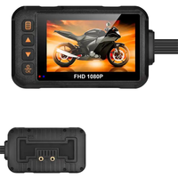 Kamera Dash Cam Motor Anti Air Lensa Ganda 3 Inci dengan Logo Kustom, Perekam Berkendara DVR