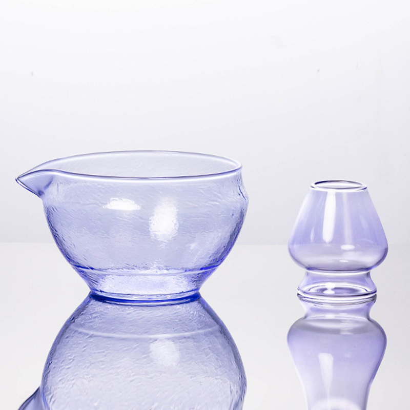 Texture Blue Glass Chawan Set