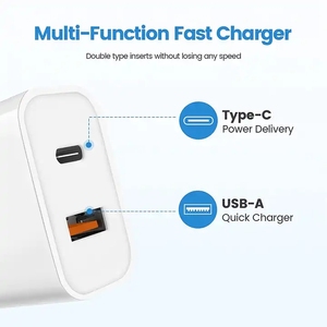 Cargador dual Cargador 20W Carga rápida Universal QC 3,0 Tipo A Adaptador de cargador PD para teléfonos inteligentes - Product Image 4