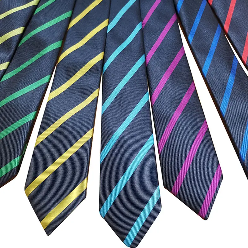 Fashion multi color striped silk tie men's silk necktie