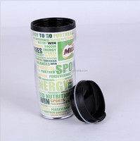 Taza de Viaje de Plástico Aislada de 12 oz con Inserto de Papel Termo Cambiable