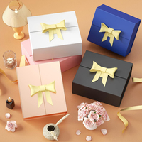 Boîtes cadeaux en papier de luxe personnalisées, grandes, noires, pour mariage, anniversaire, Noël, avec fermeture magnétique et ruban pour cadeaux