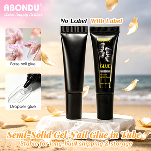 ABONDU 5g Mini Colle à Ongles Semi-Solide Séchage Rapide Sans UV pour Faux Ongles à Presser DIY à Domicile ou en Salon Bouteille Vide en Option - Product Image 1